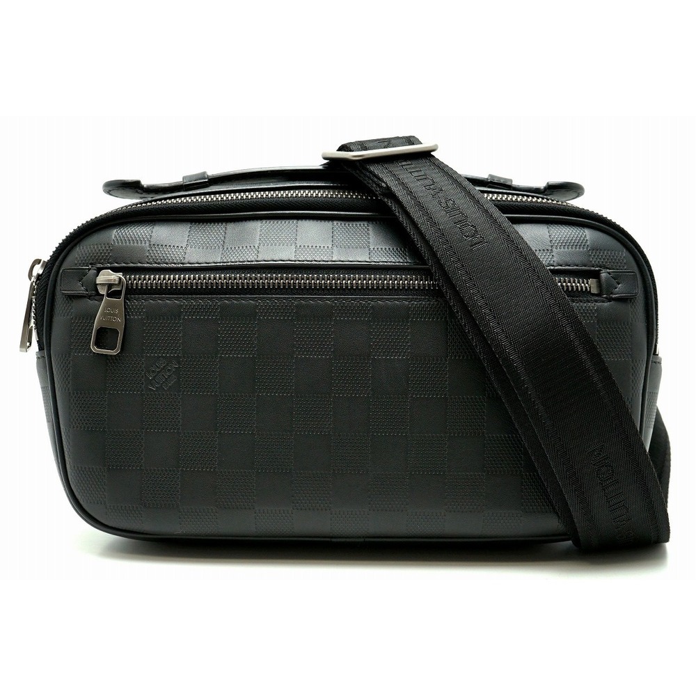 LOUIS VUITTON Damier Infini Ambrelle Body Bag Bum Waist Onyx Black